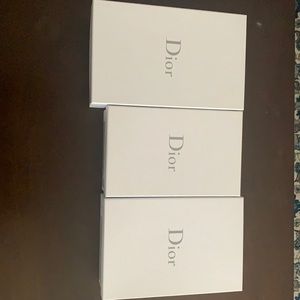3 Dior boxes, Dior ribbon & Dior notebook